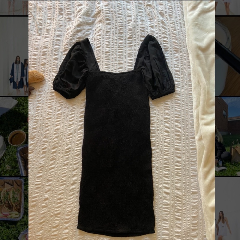 Black puff sleeve dress!